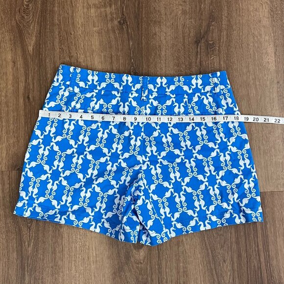 Crown & Ivy Caroline Blue Seahorse Shorts Sz 8 - Picture 10 of 11
